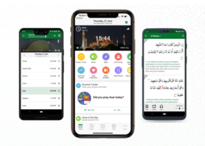 tampilan antar muka aplikasi muslim pro