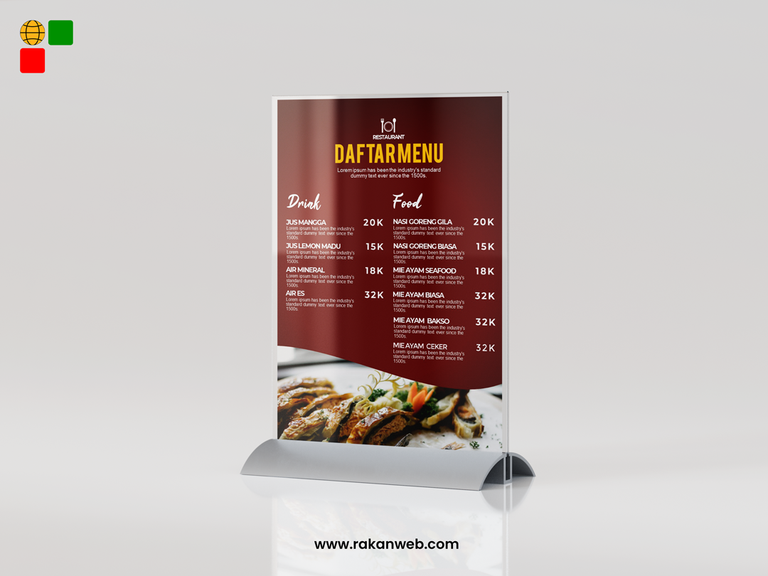 Desain Menu makanan Dummy/Template Projects UMKM oleh tim Rakanweb