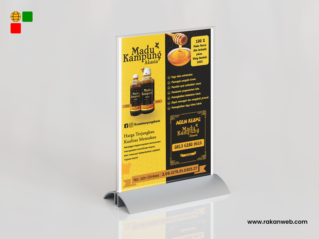 Desain Poster madu kampung Akasia oleh tim Rakanweb