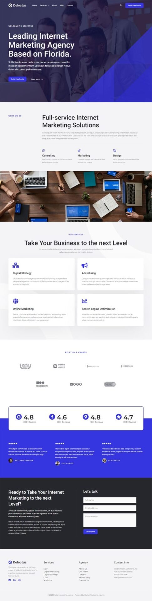 Template website digital agency WP Astra - pilihan layanan website dan desain grafis profesional RakanWeb