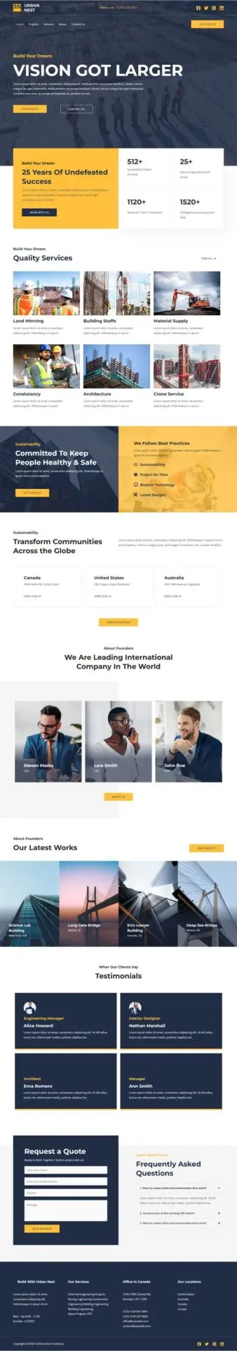 Template company profile bisnis kontraktor WP Astra - layanan website bisnis profesional dari RakanWeb