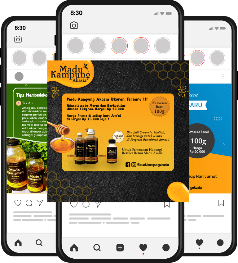 MockUp Desain Feed Instagram madu