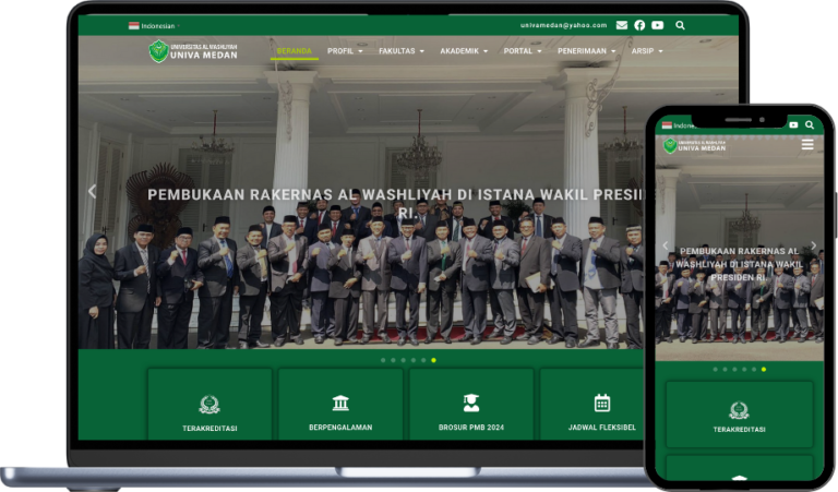 Mockup Website project univamedan.ac.id