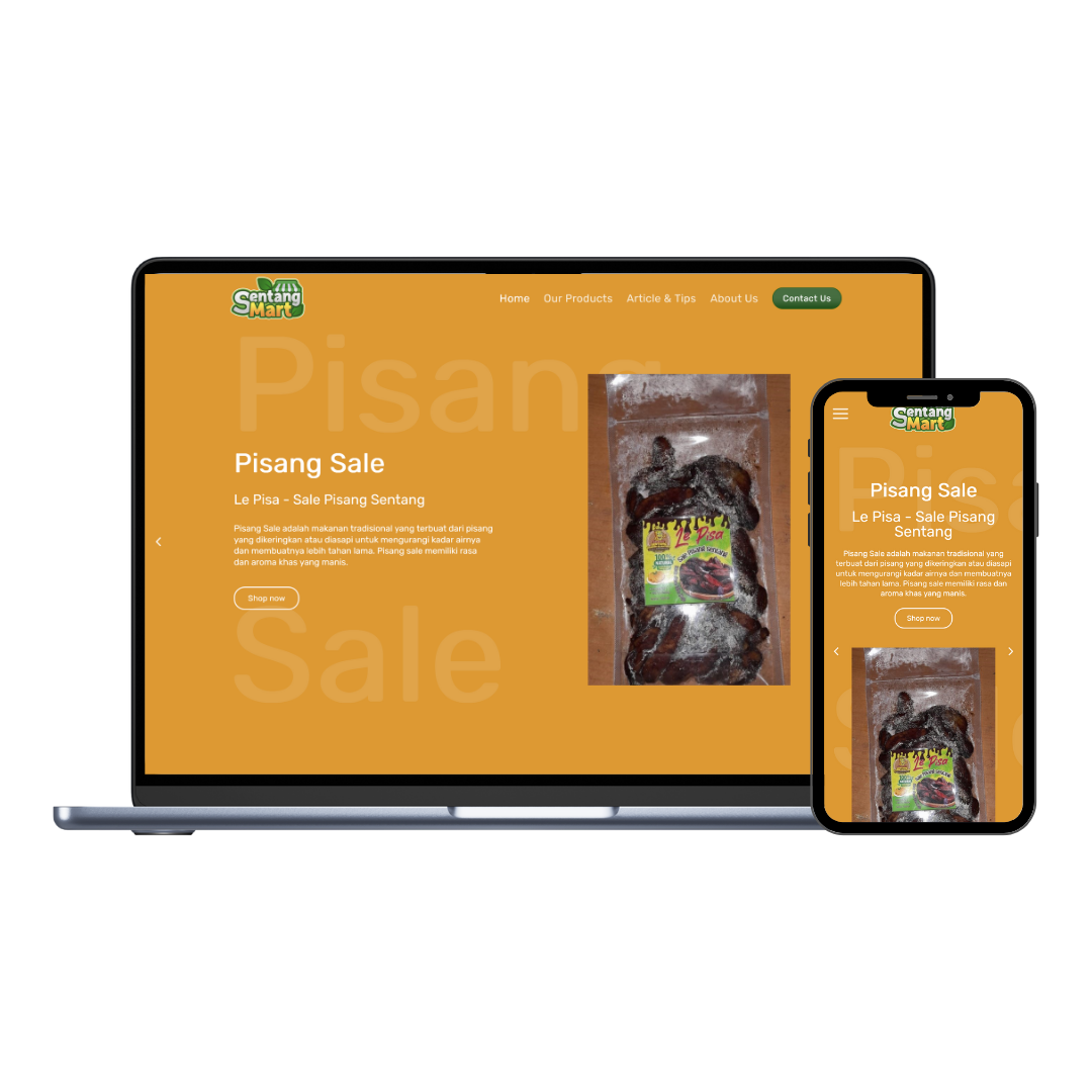 Mockup website SentangMart