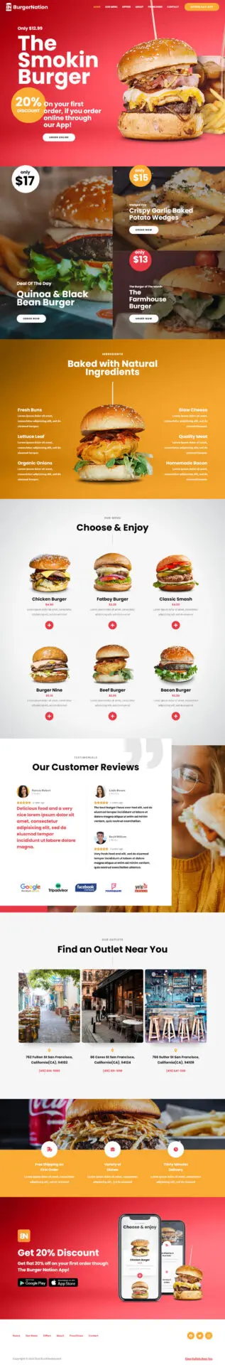 template wesbite fast food