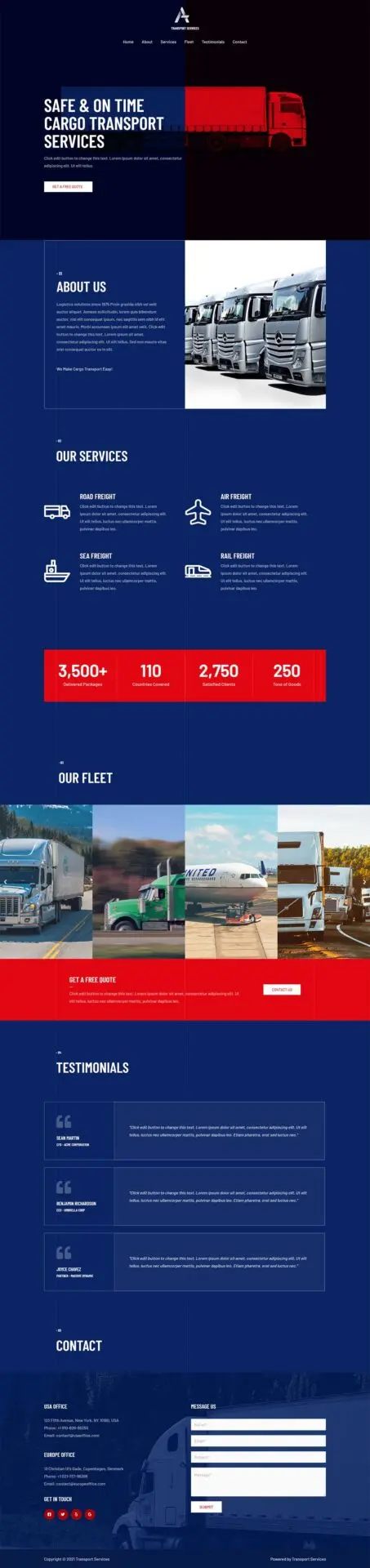 template-website-truck-transport-services