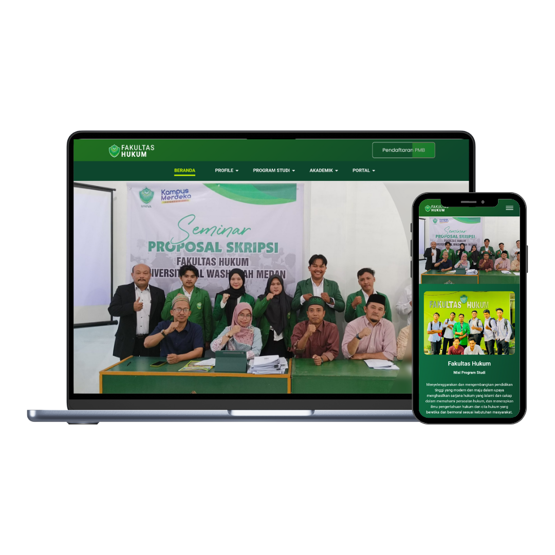 Mockup Website Fakultas Hukum UNIVA Medan