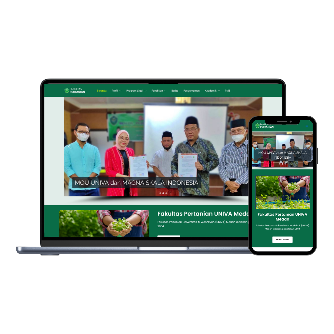 Mockup Website Fakultas Pertanian UNIVA Medan