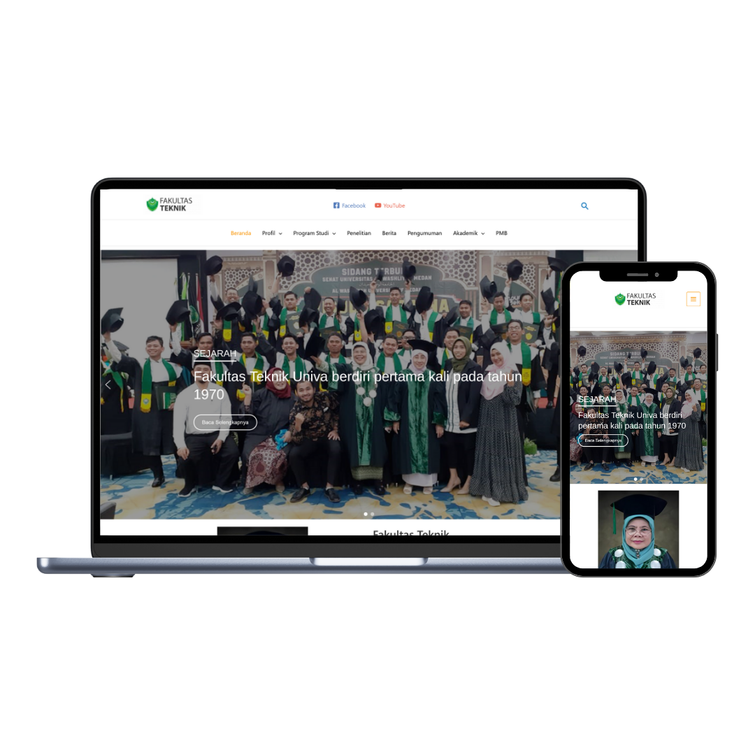 Mockup Website kampus Fakultas Teknik UNIVA
