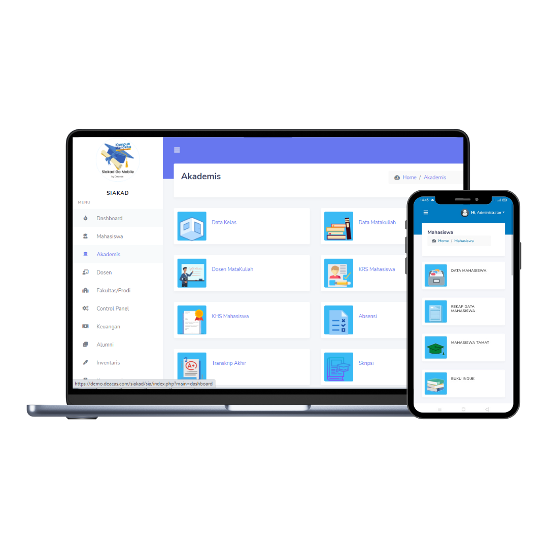 Mockup Website SIAKAD Aplikasi Akademik untuk kampus